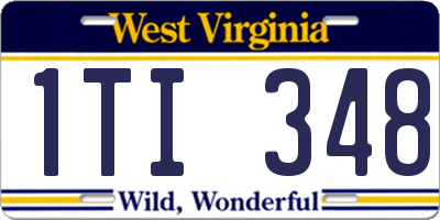WV license plate 1TI348