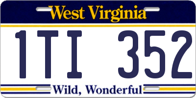WV license plate 1TI352