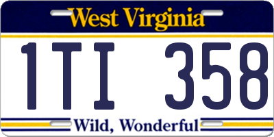 WV license plate 1TI358