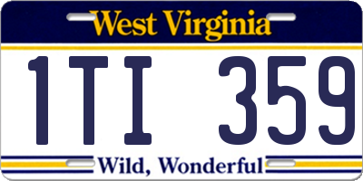WV license plate 1TI359