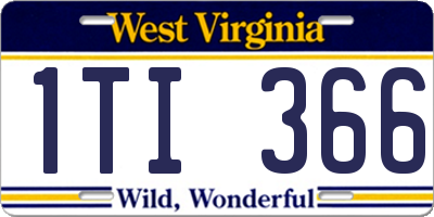 WV license plate 1TI366