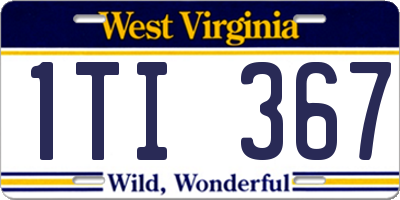WV license plate 1TI367