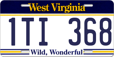 WV license plate 1TI368