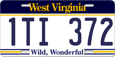 WV license plate 1TI372