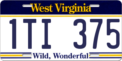 WV license plate 1TI375