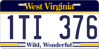 WV license plate 1TI376