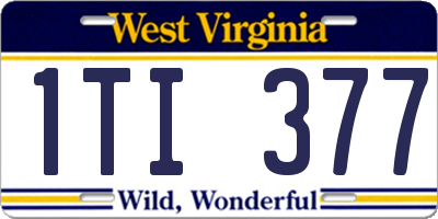 WV license plate 1TI377
