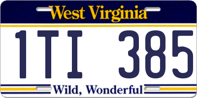 WV license plate 1TI385
