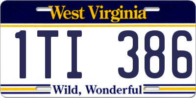 WV license plate 1TI386