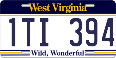 WV license plate 1TI394