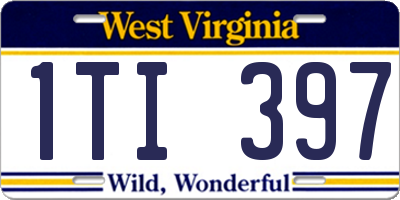 WV license plate 1TI397