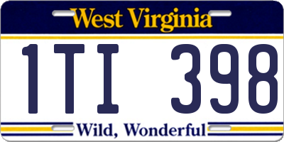 WV license plate 1TI398