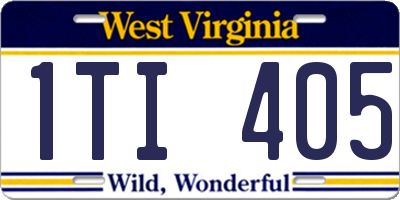WV license plate 1TI405