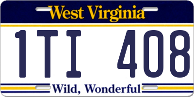 WV license plate 1TI408