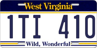 WV license plate 1TI410