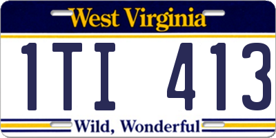 WV license plate 1TI413