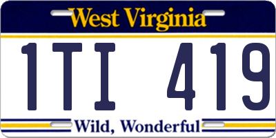 WV license plate 1TI419