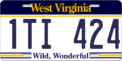 WV license plate 1TI424