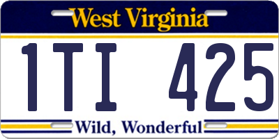 WV license plate 1TI425