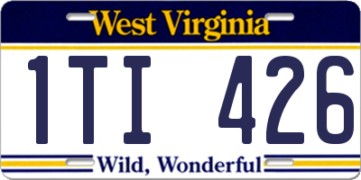 WV license plate 1TI426