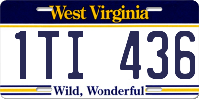 WV license plate 1TI436