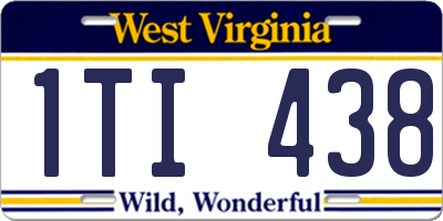WV license plate 1TI438