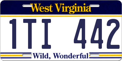 WV license plate 1TI442
