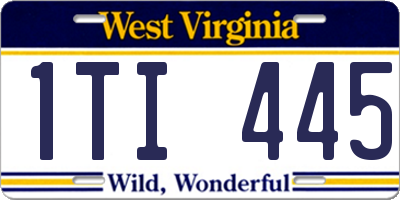 WV license plate 1TI445