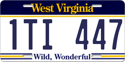 WV license plate 1TI447
