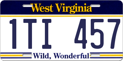 WV license plate 1TI457