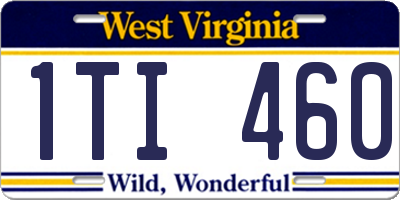 WV license plate 1TI460