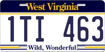 WV license plate 1TI463