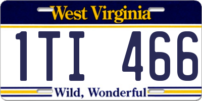 WV license plate 1TI466