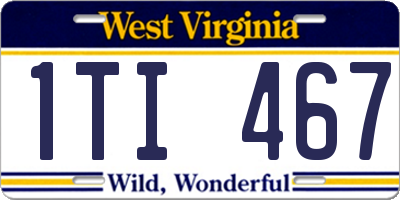 WV license plate 1TI467
