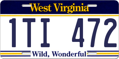 WV license plate 1TI472