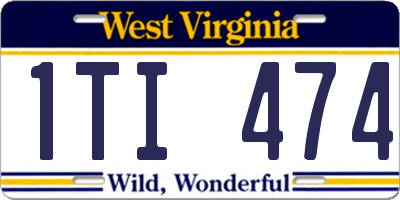 WV license plate 1TI474