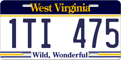 WV license plate 1TI475