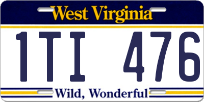 WV license plate 1TI476