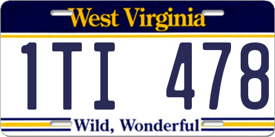 WV license plate 1TI478
