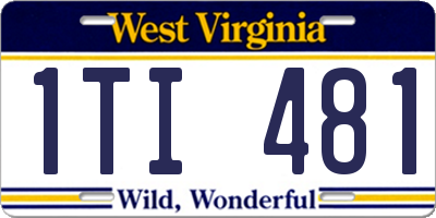 WV license plate 1TI481