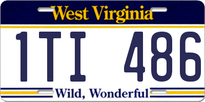 WV license plate 1TI486