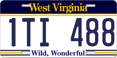 WV license plate 1TI488