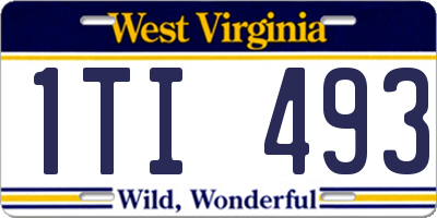 WV license plate 1TI493