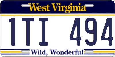 WV license plate 1TI494