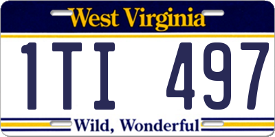WV license plate 1TI497