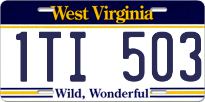 WV license plate 1TI503