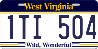 WV license plate 1TI504
