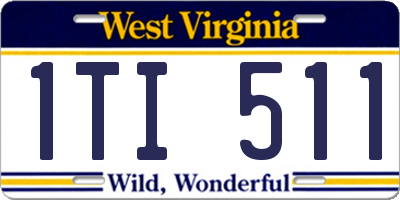 WV license plate 1TI511
