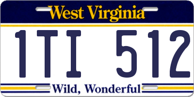 WV license plate 1TI512