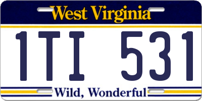 WV license plate 1TI531